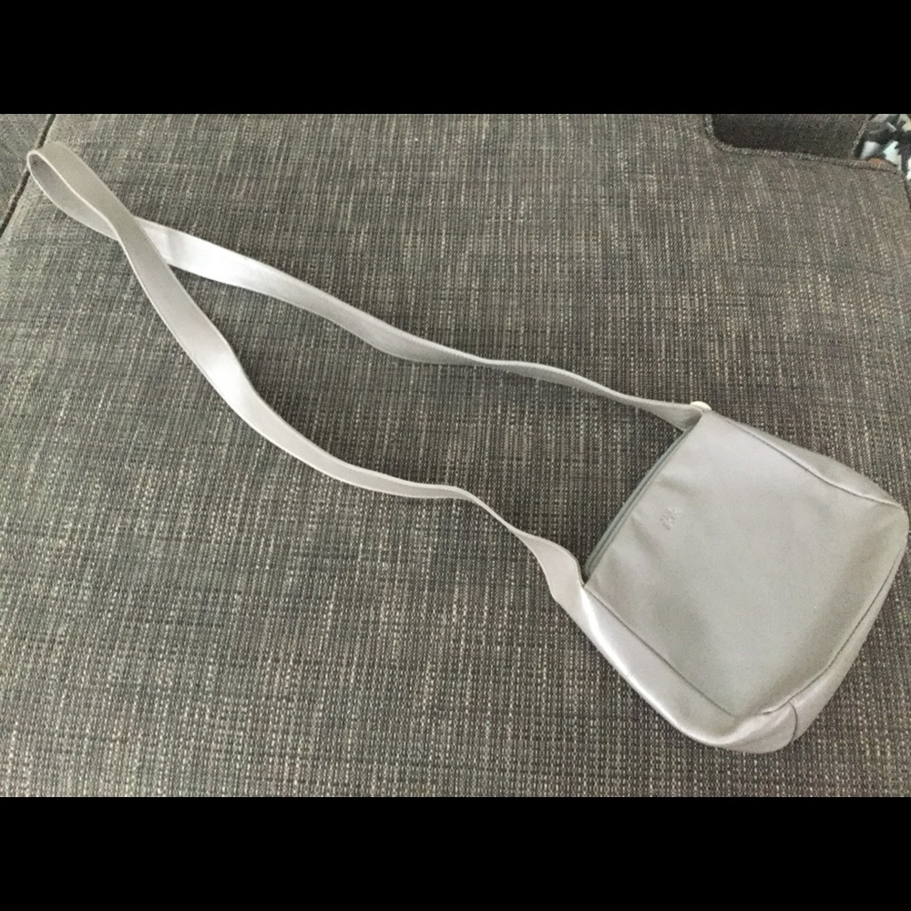 The sak silver leather crossbody purse